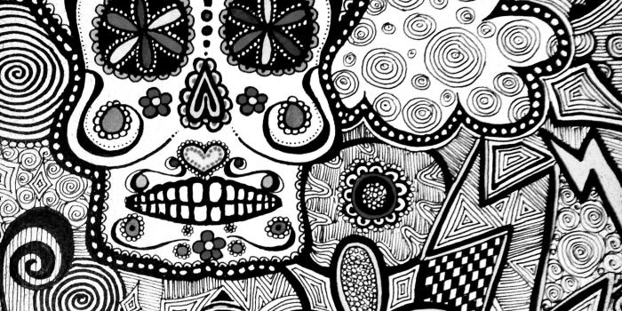 1988x2864 black and white candy skull wallpaper ©KC :) | Art Journaling