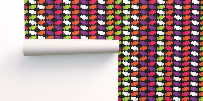 1024x1024 Halloween Candy Black on Isobar by snapdragonandfinn | Roostery Home