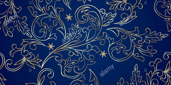 1300x1390 Blue Gold Royal Wallpaper Seamless Stock Photos & Blue Gold Royal