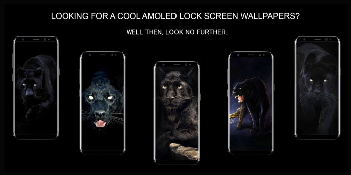 2000x1000 Puma Black Panther AMOLED Lock Screen Wallpaper for Android - APK