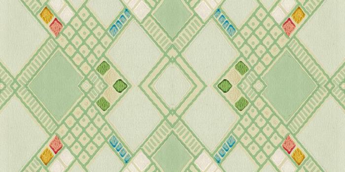 900x900 Retro Green Diamond Tile Vintage Wallpaper Pattern by Tracie Kaska