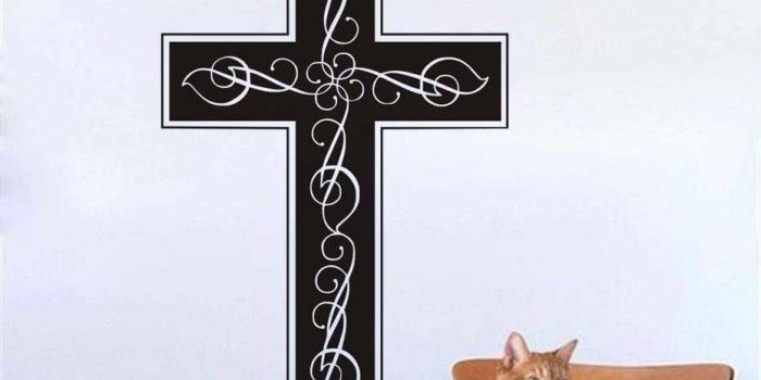 930x930 New Design Cross Christian Wall Stickers Jesus God Lord Bless Art Decal  Hollow Out Wallpaper Christmas Decor For Living Room