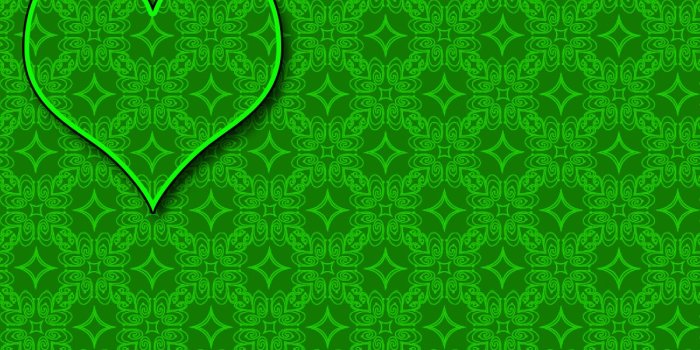 1200x800 Love Heart on Green Diamond Heart Swirls Pattern | OnLookin