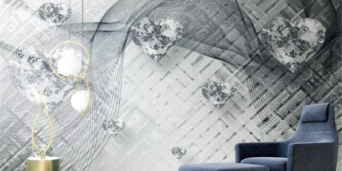 1000x800 US $9.9 34% OFF|beibehang Photo wallpaper solid line transparent heart  shaped diamond luxury bedroom living room TV background wall 3d  wallpaper-in