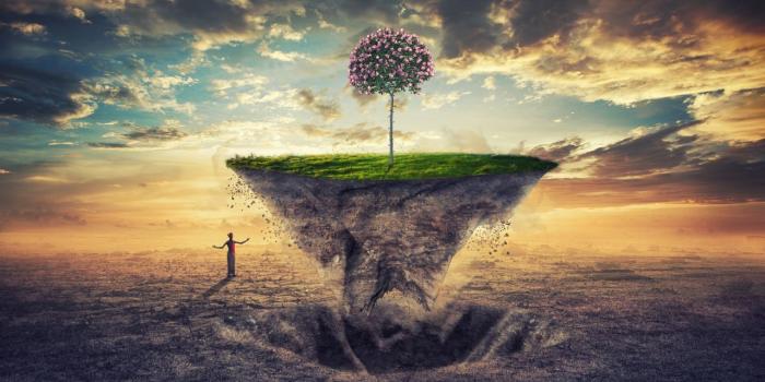 1280x720 Wallpaper Tree, Earth, Floating, Prayer, 4K, Creative Graphics, #13834