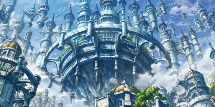 1280x1024 Download 1280x1024 Floating Castle, Fantasy World, Witch, Clouds