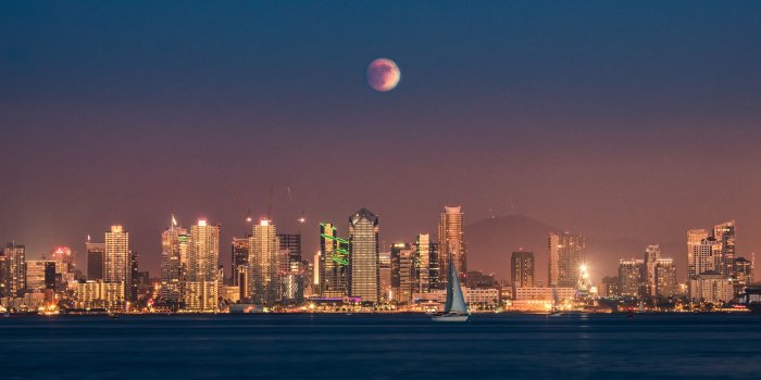 3840x2160 Supermoon Eclipse over San Diego ❤ 4K HD Desktop Wallpaper for 4K