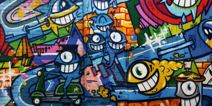 1366x768 Download wallpaper 1366x768 graffiti, art, bright, wall tablet