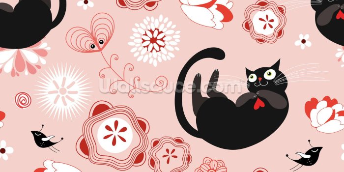 1600x1600 Floral - Cats and Flowers