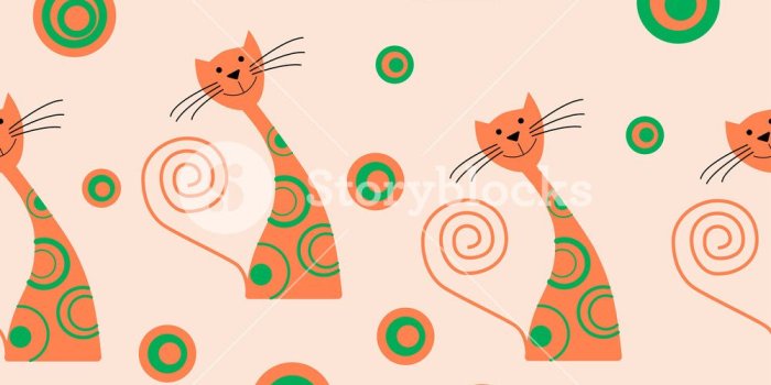 1000x1000 Seamless pattern with funny cartoon cats. Vector illustration. Can