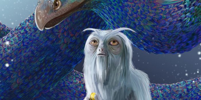 1063x1600 The Demiguise, Niffler and Occamy from Fantastic Beasts and Where to
