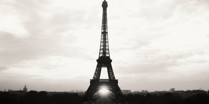1920x1200 Eiffel Tower Paris Black and White Photography Desktop Wallpaper