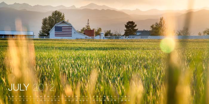 2560x1440 July 2012 Desktop Wallpaper - American Flag Barn | Casey Mac Photo