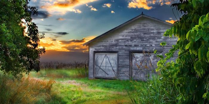 2406x1805 An, Old, Barn, At, Sunset, Desktop Wallpapers, HD Free Photos, Cool