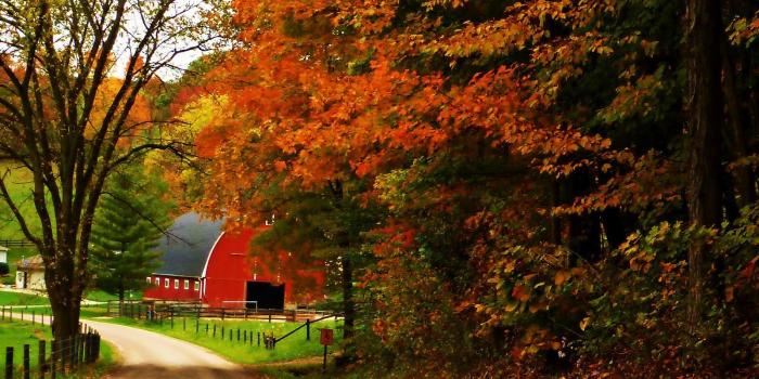 1600x1200 Barn in Autumn Landscape HD desktop wallpaper : Widescreen : High