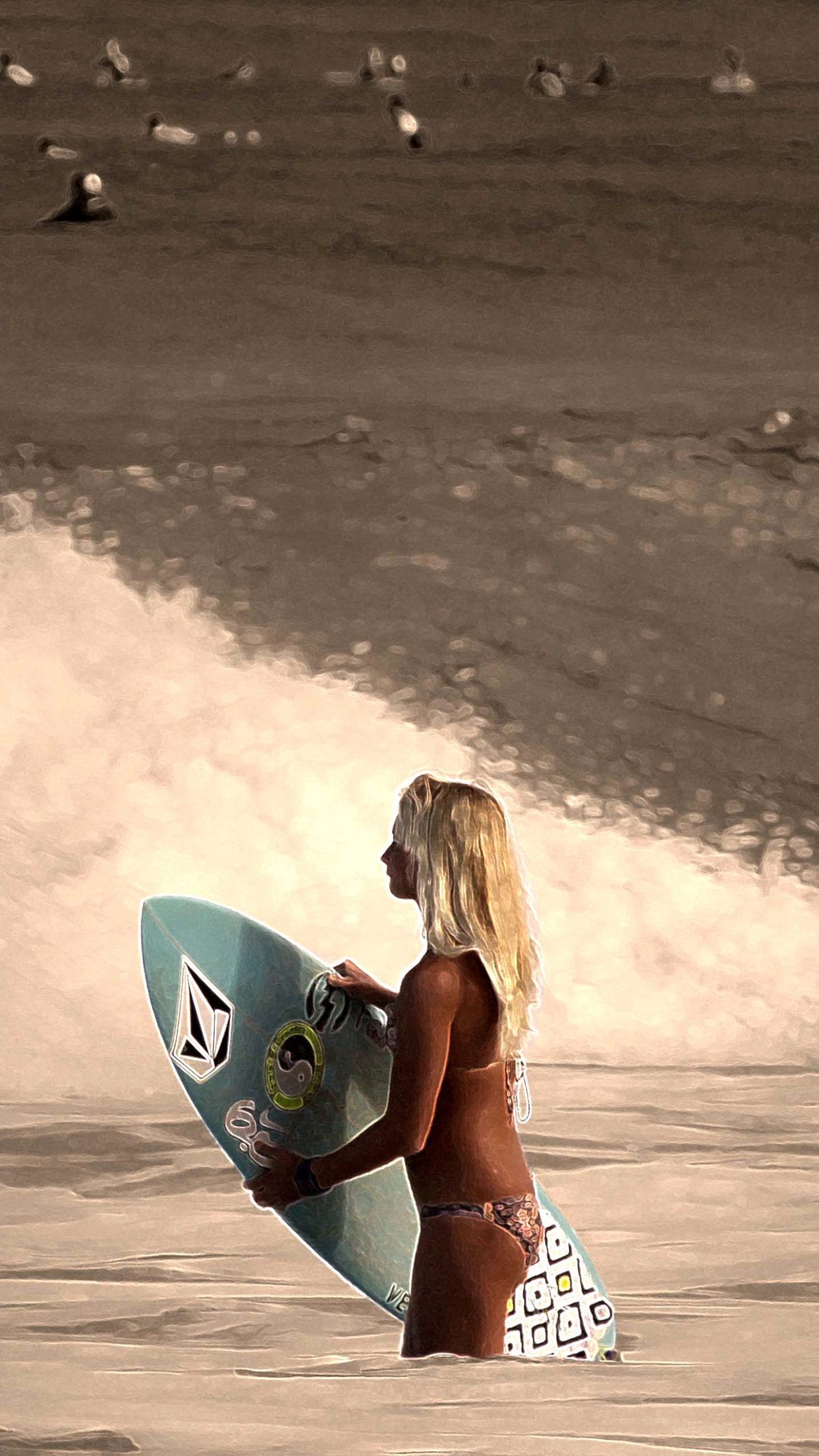 1200x2133 Surfing-Girl-iPhone-Parallax-3Wallpapers