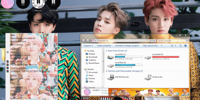 1366x768 Download BTS IDOL Windows 7 Themes - KNAW7T