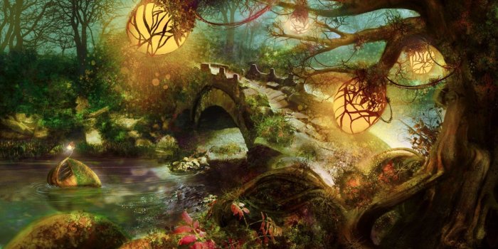 1920x1080 Dreamy Fantasy Untouched Forest Nature Artwork Wallpaper #5416 - Ongur