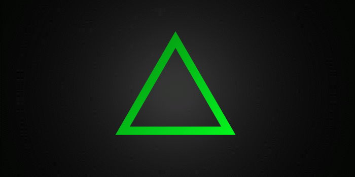 1920x1080 Wallpaper Green triangle on a gray background » On-desktop.com