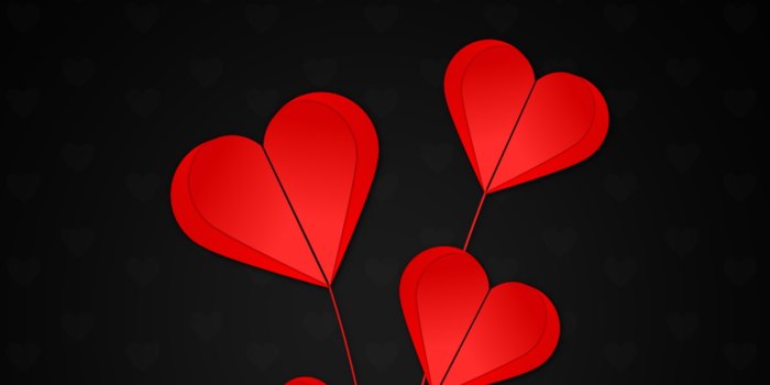 3901x5656 Download wallpaper 3901x5656 hearts, red, black background hd background