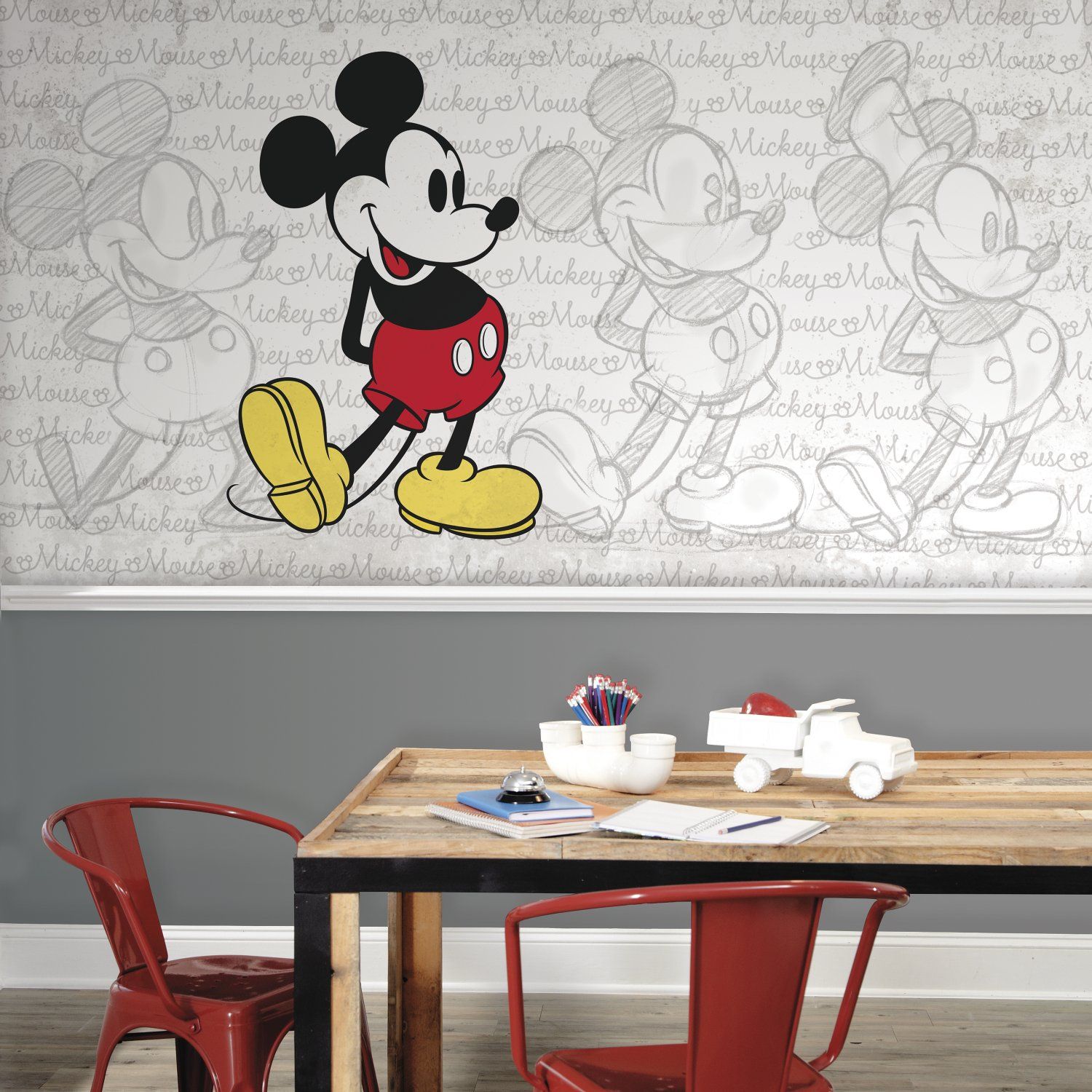 1500x1500 RoomMates Mickey Mouse - Classic Mickey Removable Wall Mural - 10.5 feet X  6 feet