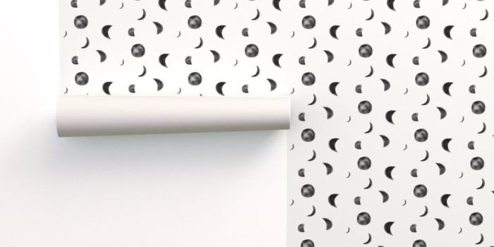 1024x1024 Moon phases - watercolor moon black on Isobar by sunny_afternoon