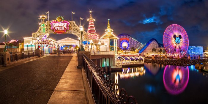 1920x1200 Full Moon Over Paradise Pier, Disneyland, California widescreen