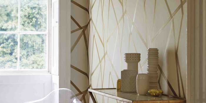3281x5565 Sumi - A contemporary brushed geometric wallpaper in neutral and