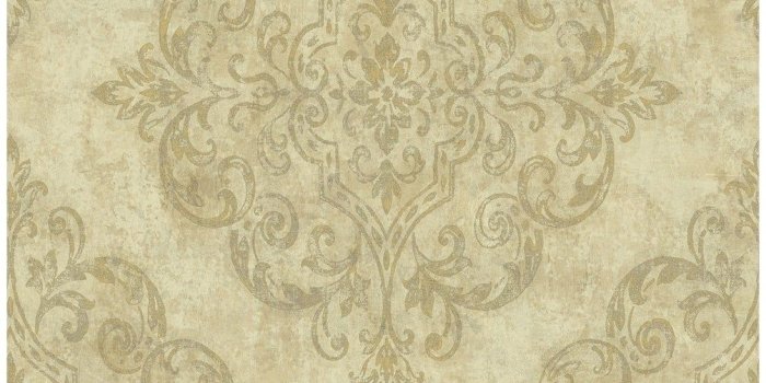 1006x1006 Atelier Damask/Harlequin Wallpaper, In Metallic Gold & Off-White