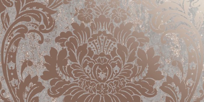 1664x2048 Rose Gold Distressed Damask Wallpaper