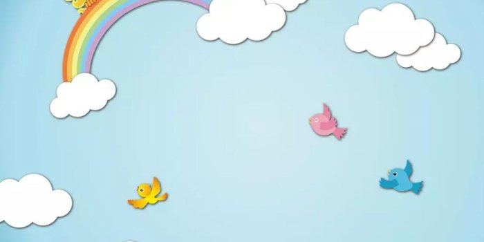 918x878 US $15.34 45% OFF|Wallpapers photo Custom 3D Non Woven Whole House  Wallpaper Child Mural Cartoon Cloud Sky Birds Rainbow For Kids Room  Bedroom-in