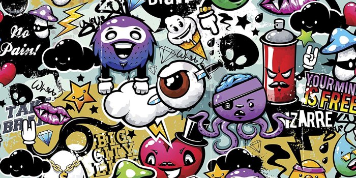 1500x1196 ohpopsi Graffiti Monster Wall Mural