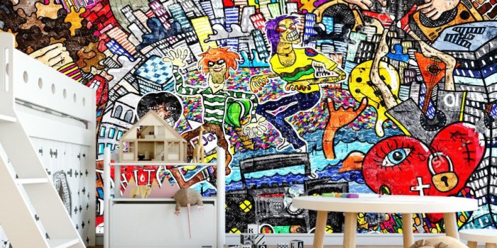 1195x752 Art Wallpaper Music Collage Large Brick Wall Graffiti Street Art Photo  Wallpaper Wall Sticker Graffiti Wallpaper Kids Room