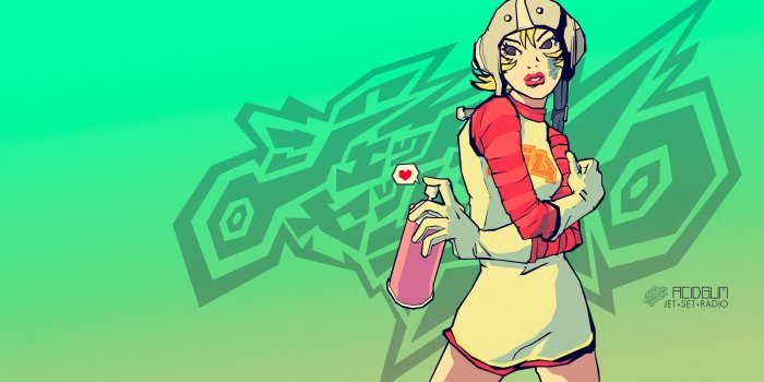 3840x2160 Cartoon character, green, graffiti, jet set radio, video games HD