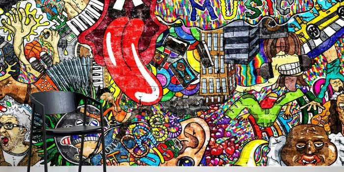 1373x908 3D Energetic, Graffiti Self-adhesive Removable Wallpaper Room Wall