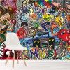 1000x1000 Afro Graffiti Wallpaper Wall Mural