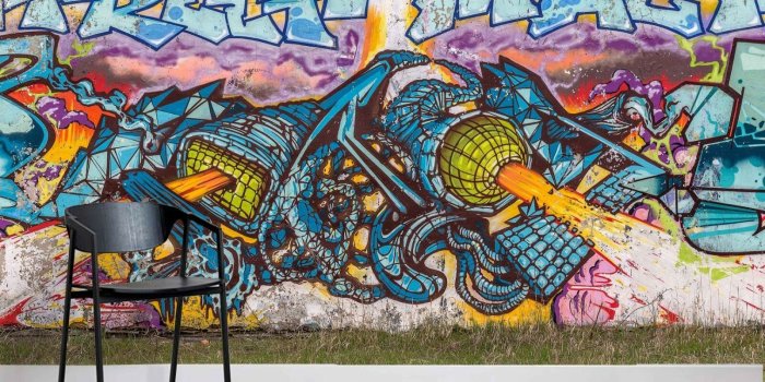 1600x1035 3D 3D 3D Multicolord graffiti Self-adhesive Removable Wallpaper Wall