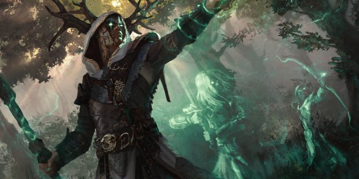 1920x1248 Man with sword digital wallpaper, fantasy art, magic, ghost, druids