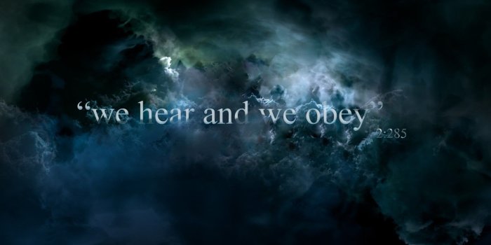 1920x1200 We hear and we obey quotes, Islam, Qur'an, space HD wallpaper
