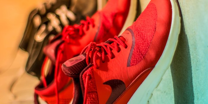 4000x6000 Focus Photography Of Pair Of Red Nike Running Shoes - Free Stock