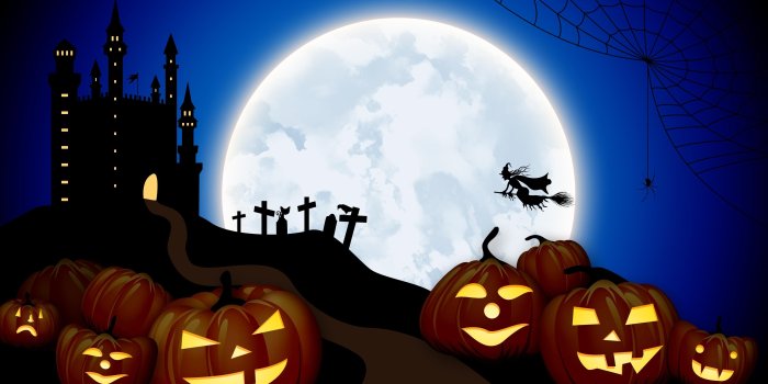 3840x2160 Witch flying over the full moon wallpaper - Holiday wallpapers - #49307