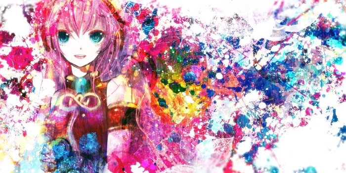 2880x1800 Paint splash of Megurine Luka - Vocaloid wallpaper - Anime