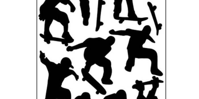 1000x1000 US $3.76 8% OFF|Skateboard Sports Cool Life Simple Black DIY Wall Stickers  Wallpaper Art Decor Mural Room Decal ay9148 (90* 60cm )-in Wall Stickers