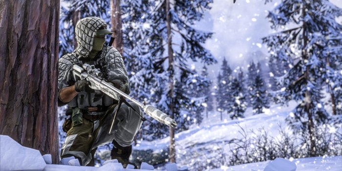 3840x2160 Photo Battlefield 4 Sniper rifle Snipers Winter Snow Games 3840x2160