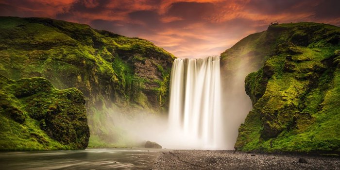 1280x816 Photos Iceland Skogafoss Nature mountain Waterfalls Rivers