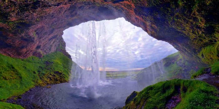1920x1200 Underwater Waterfall Iceland | HD Cave Waterfalls Wallpaper