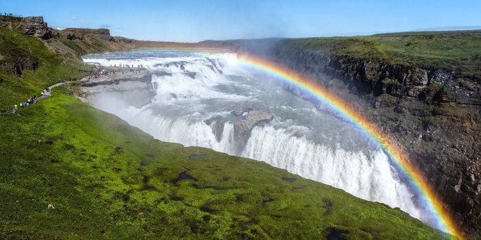 2560x1600 Gullfoss Waterfall with Rainbow in Iceland Wallpaper | HD Wallpapers