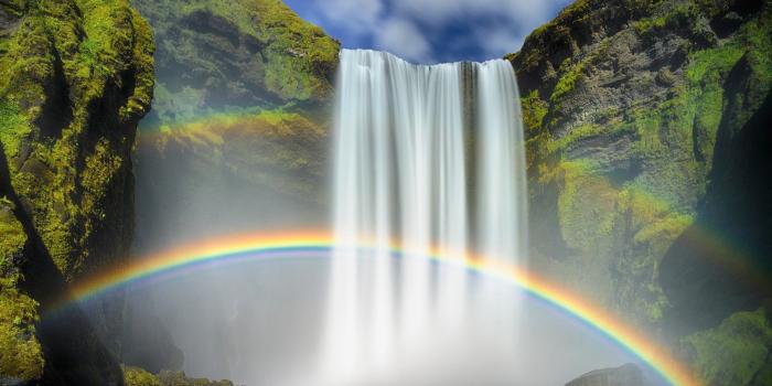 1920x1080 nature, Waterfall, Rainbows, Moss, Long Exposure, Iceland, Clouds