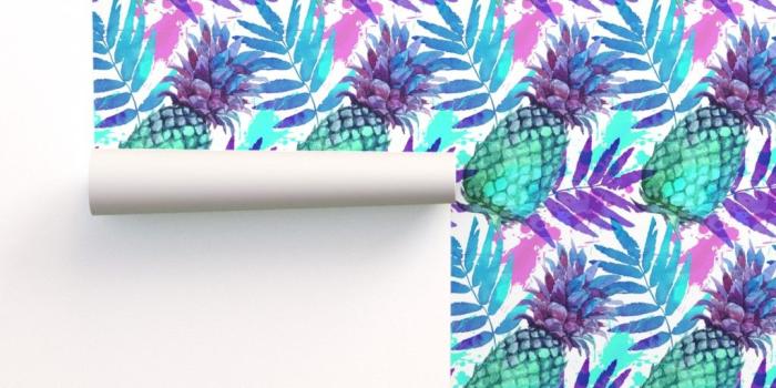 1024x1024 Vivid colors watercolor pineapples on Isobar by art_of_sun