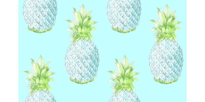 1000x1000 56.4 sq. ft. Copacabana Turquoise Pineapple Wallpaper
